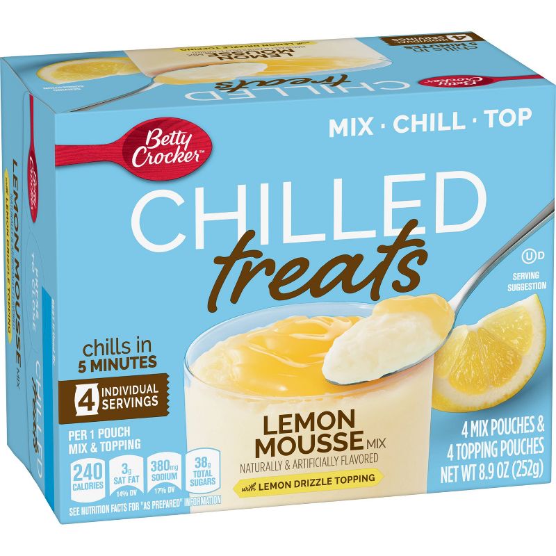 Betty Crocker Chilled Treats Lemon Mousse Mix with Lemon Drizzle Topping - 8.9oz