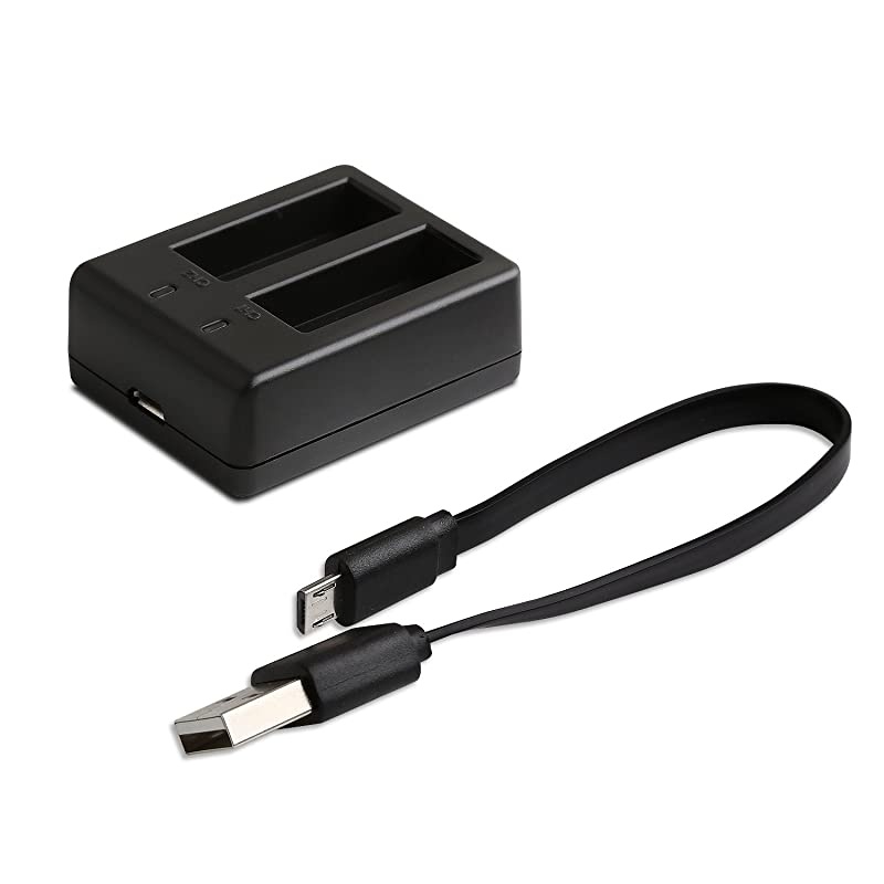 Action Camera Battery Rechargeable Dual 1350mAh Batteries USB Battery Charger with Smart LED Light for Sport Camera and 4k Action Camera