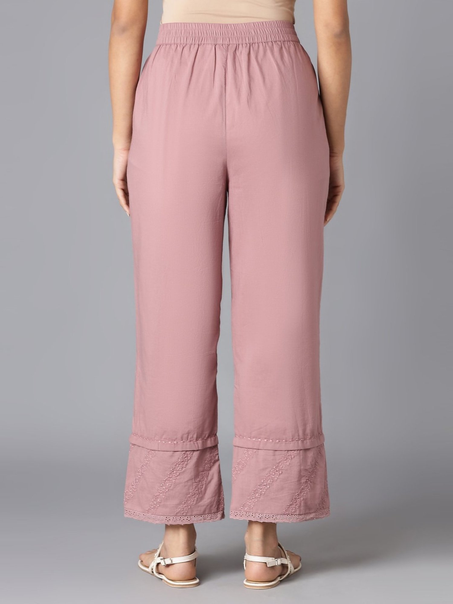 W Pink Cotton Pants