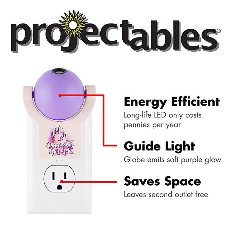 Disney Princess LED Night Light Plugin DusktoDawn Ariel Belle and Jasmine on Ceiling Floor or Wall Ideal for Girls Room Nursery Playroom Bathroom Bedroom 13230 1Image