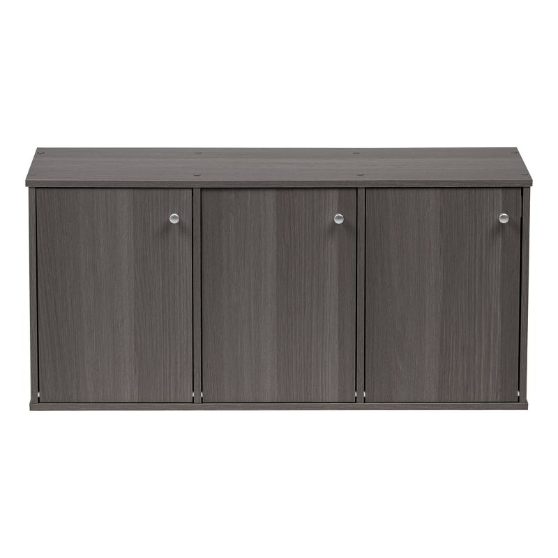 IRIS 3 Door Wood Storage Shelf Gray