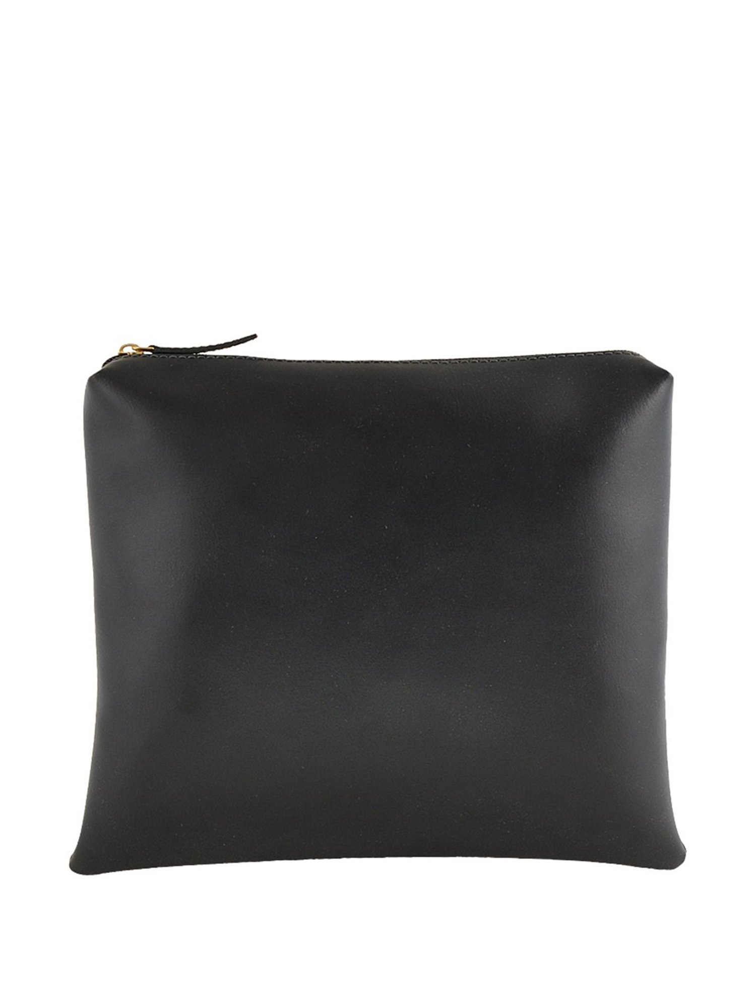 Yelloe Black Solid Large Tote Handbag with Pouch