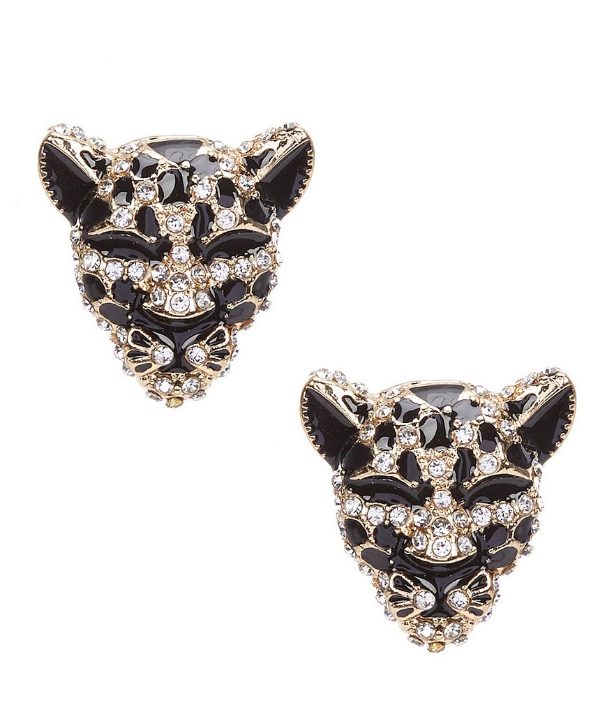 Natasha Accessories Lion Head Stud Earrings