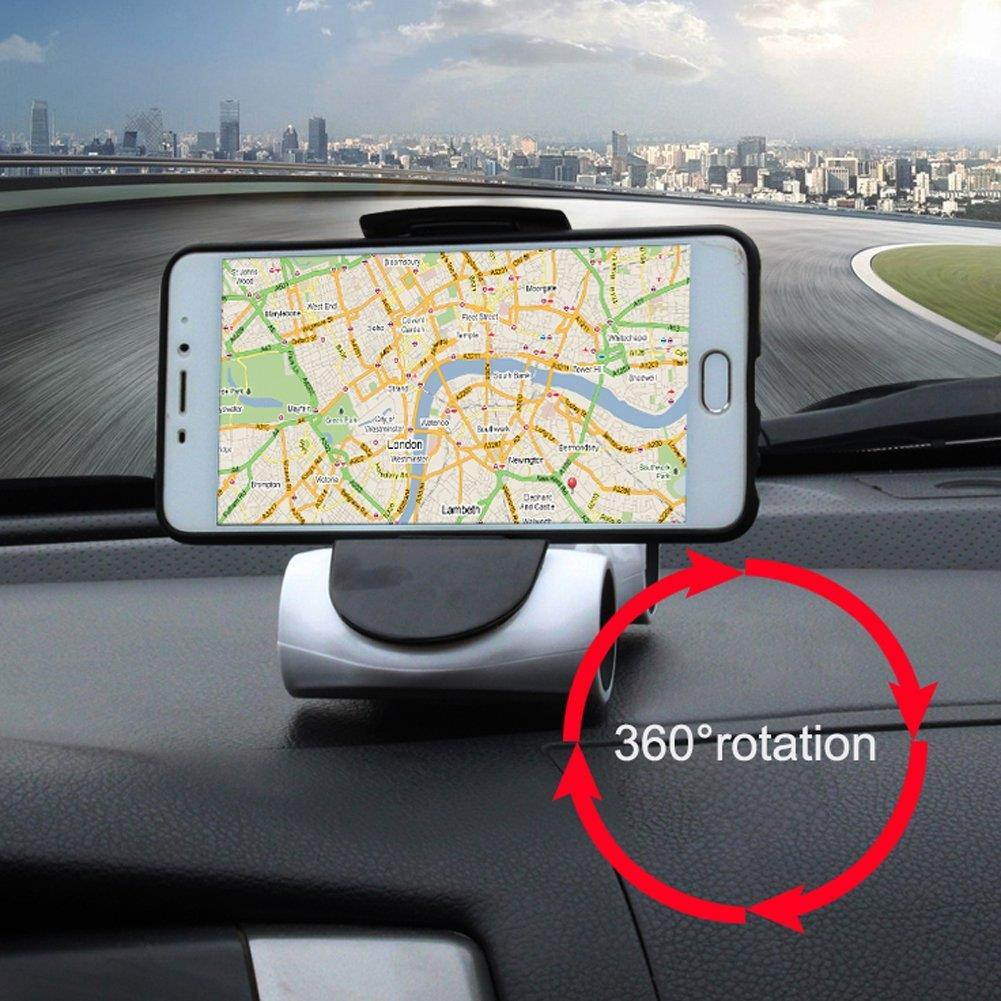 EIGIIS Creative Car Shape Car Phone Holder Non-slip GPS Holder 360&deg;Rotation for iPhone iPad and Other 3 to 6Inch Universal Smartphones (Yellow)