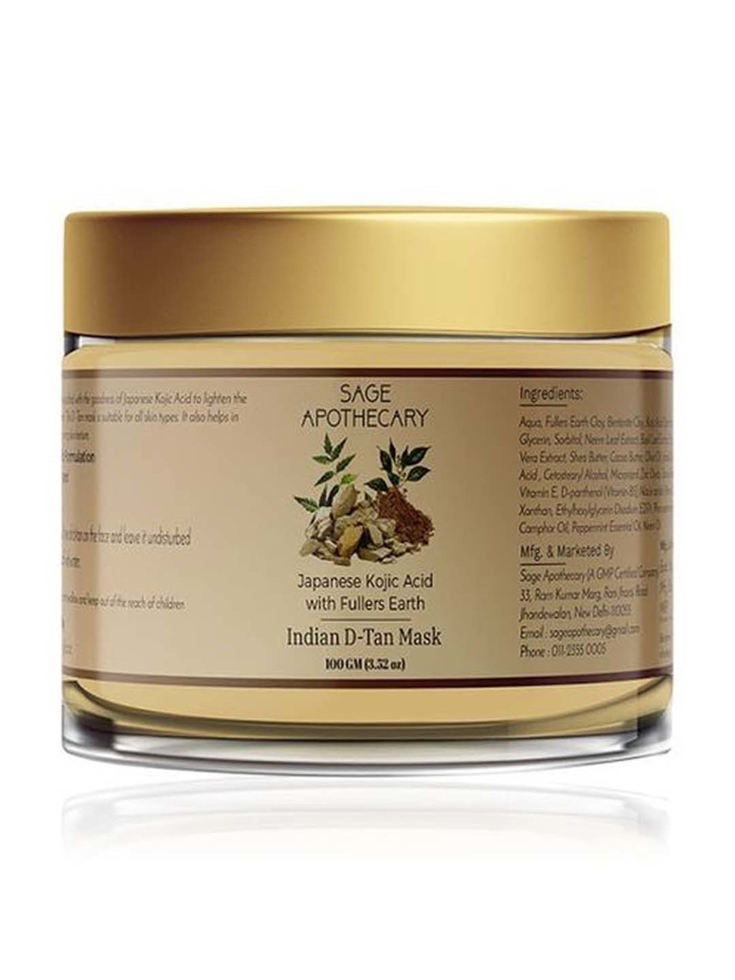 Sage Apothecary Indian D Tan Mask Japanese Kojic Acid - 100 gm