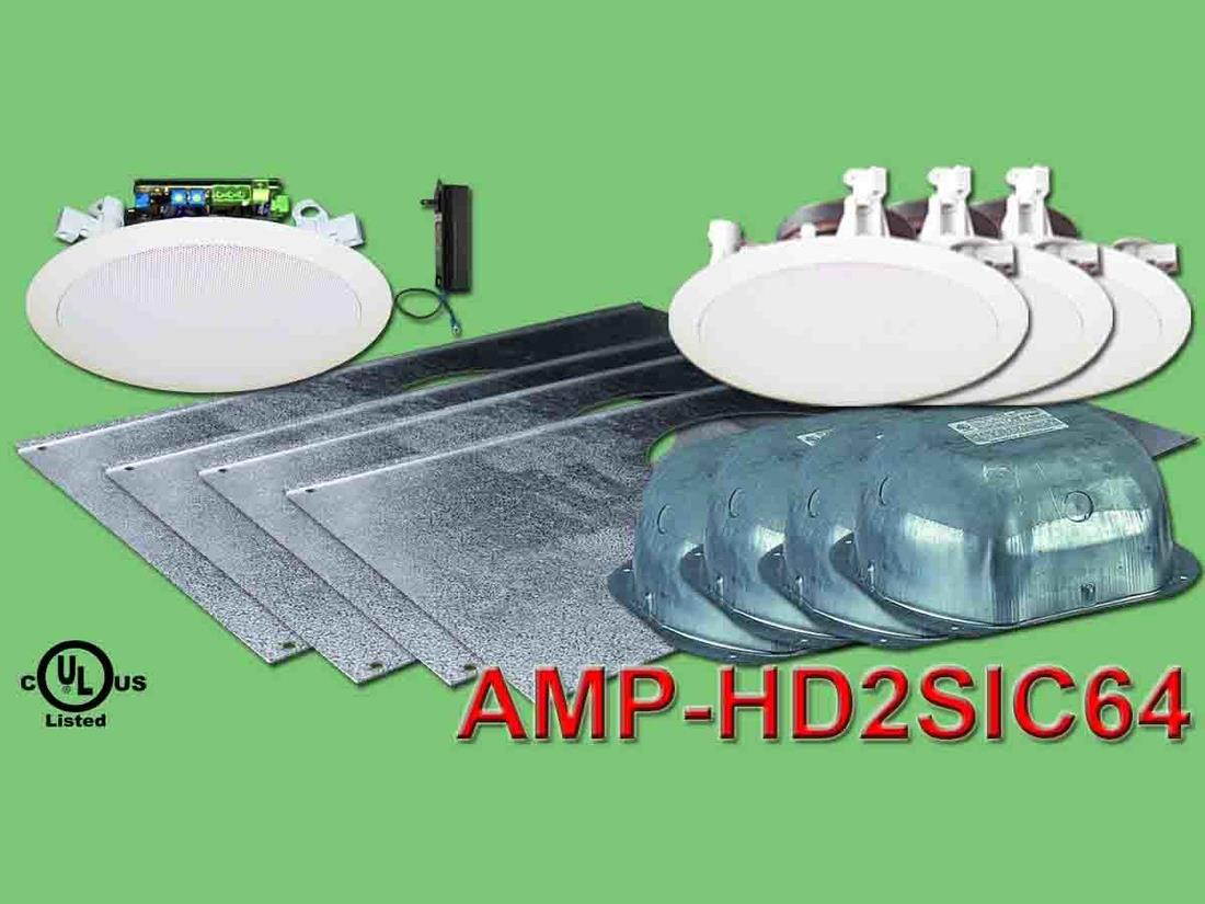 OWI AMP-HD2SIC64 6 inch 3 Source/Integratable Amplified/In Ceiling Speaker w Tile Bridge/Backcan/3x IC6 Speakers