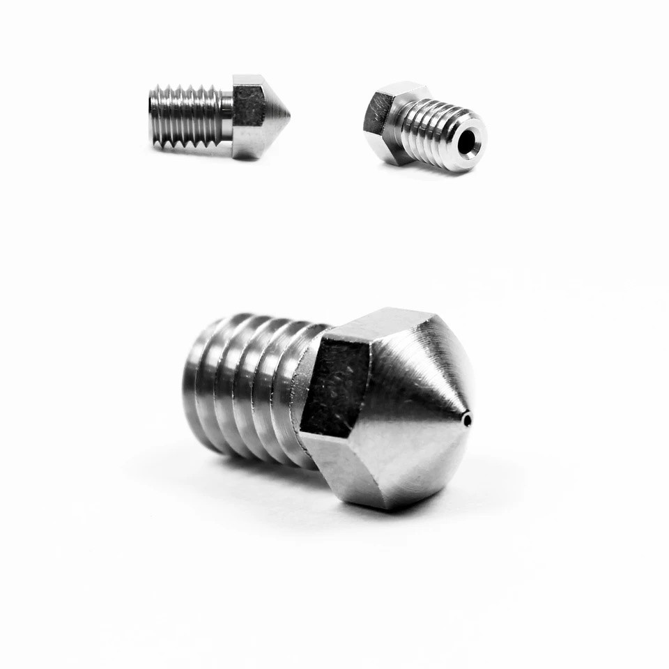 Micro Swiss RepRap (M6 Thread) Plated Brass Wear-Resistant Nozzle - 1.75mm x 0.3mm