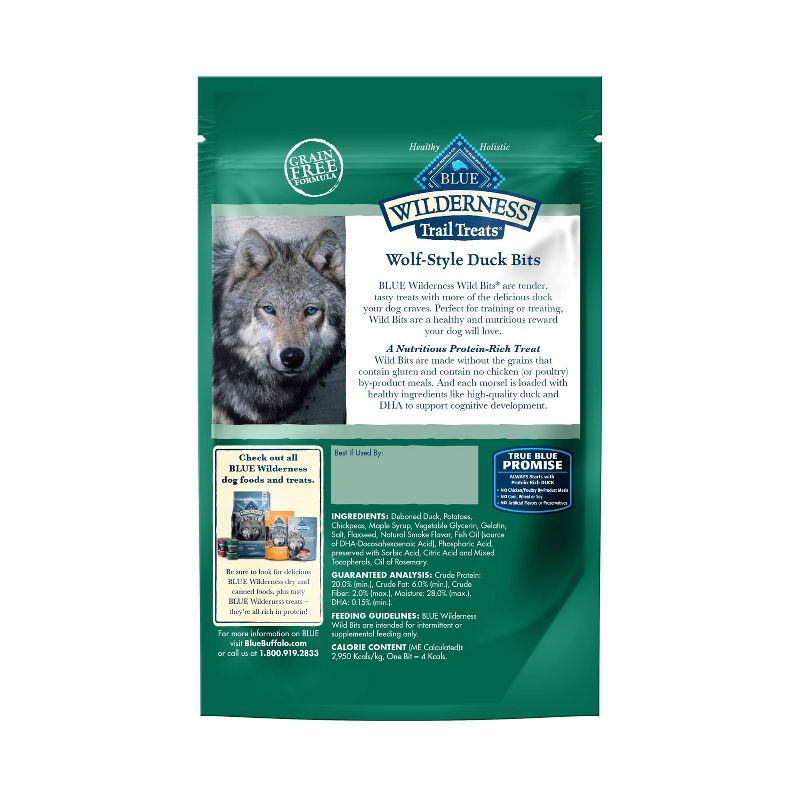 Blue Buffalo Wilderness 100% Grain-Free Wild Bits Duck Recipe Dog Treats - 4oz