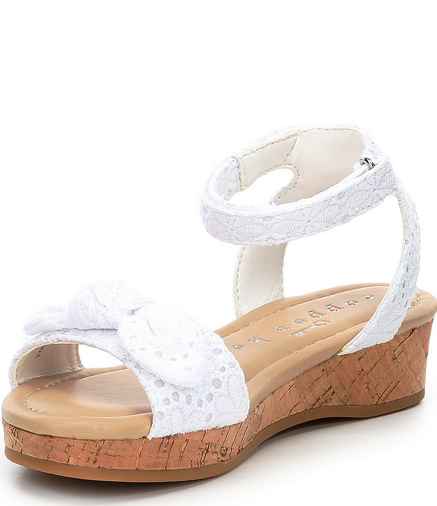 Copper Key Girls' Dearisst Eyelet Bow Flatform Wedges (Toddler)