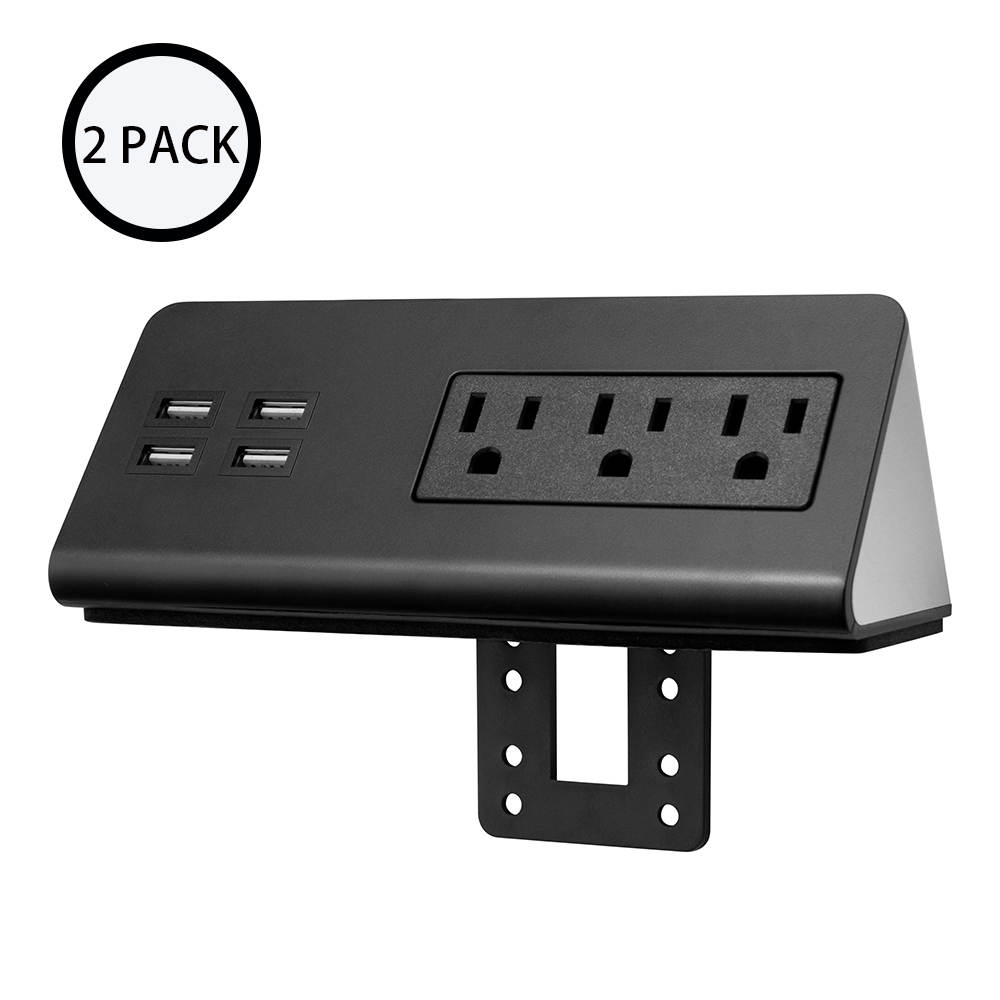 Desk edge mount power outlets with USB charge ports(1Pack)