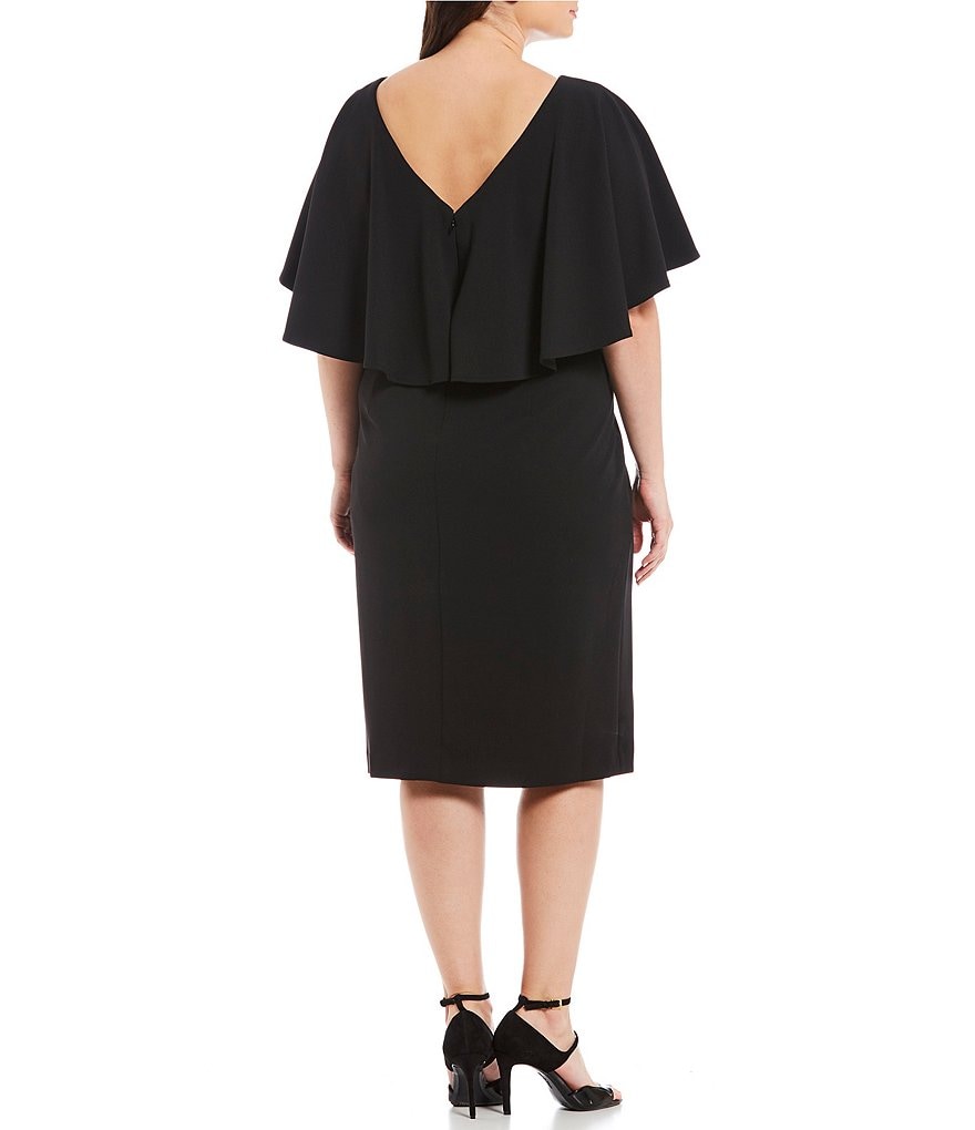 Kasper Plus Size Stretch Crepe Stand Combo Collar One Button Jacket