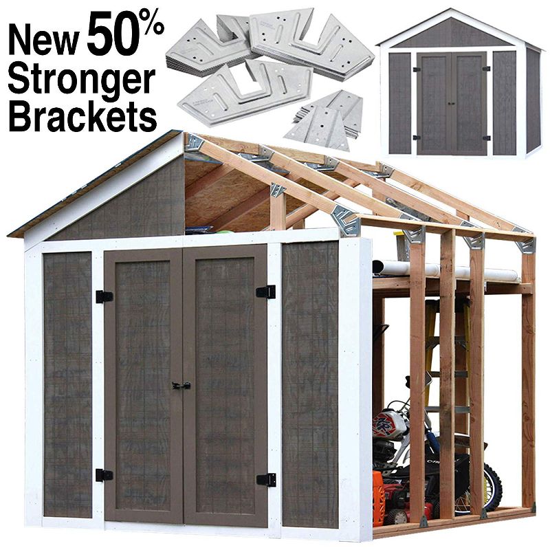 50% Structurally Stronger Truss Design Easy Shed Kit Builds 6'&ndash;14&rsquo; Widths Any Length - Storage Shed Garage Barn, Peak Roof 2x4 DIY EZ Framer Kit