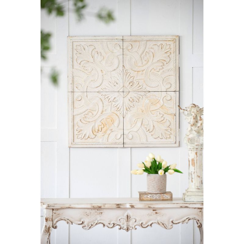 Set of 4 Kawan Wall Panels White/Natural - A&B Home