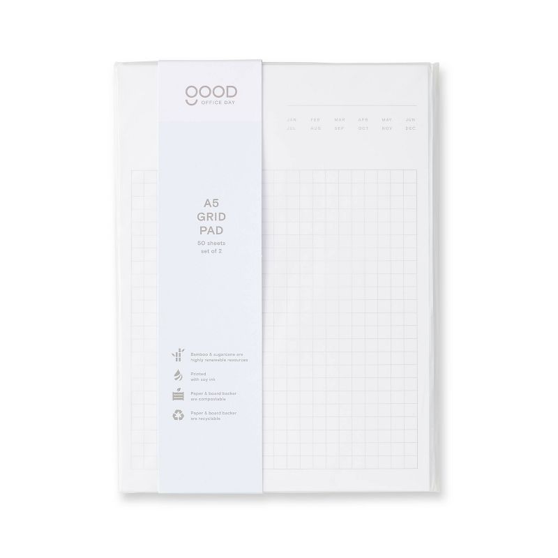 2pk A5 Grid Pad - Good Office Day