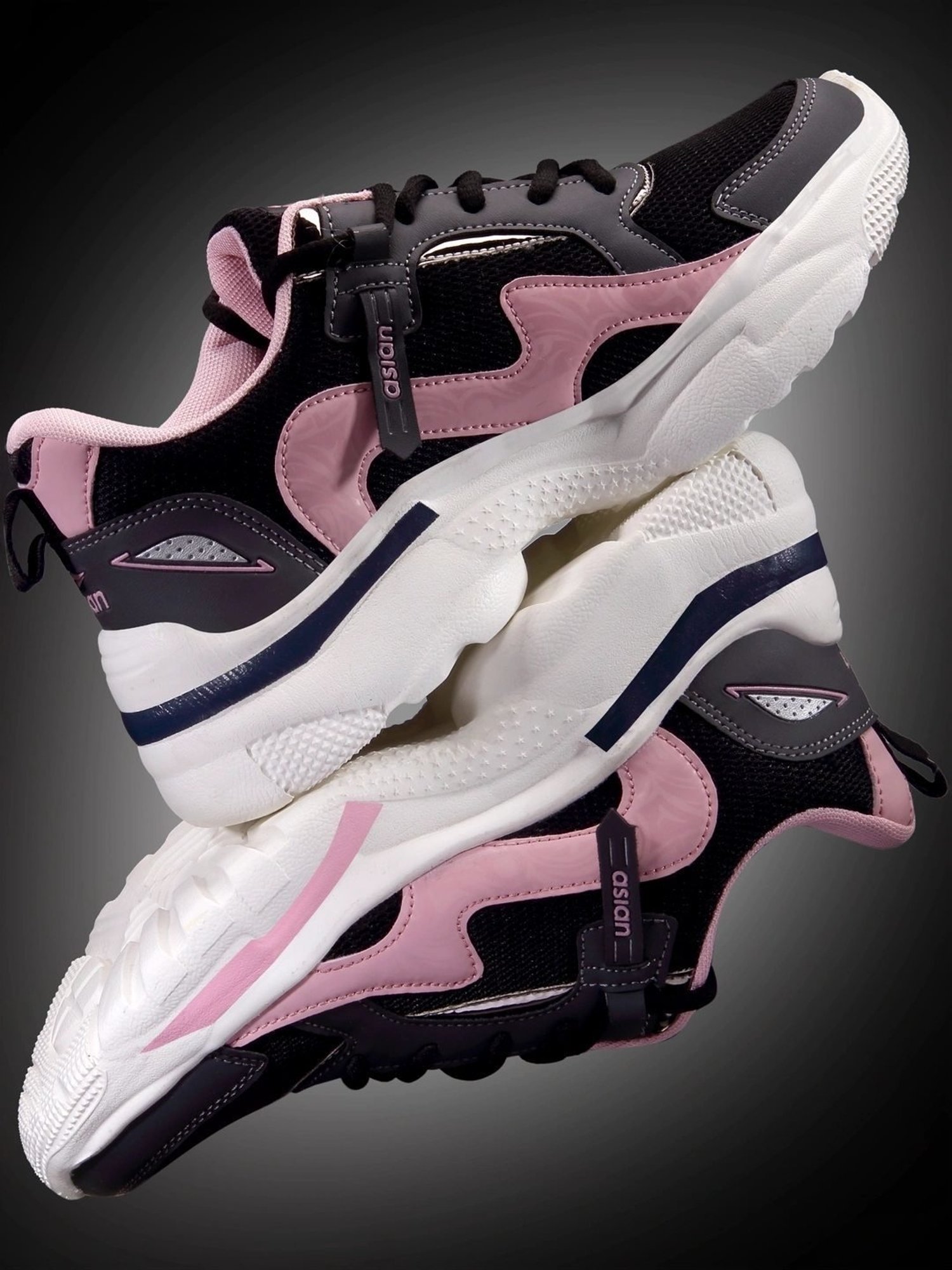 Asian Women's Black Running Shoes