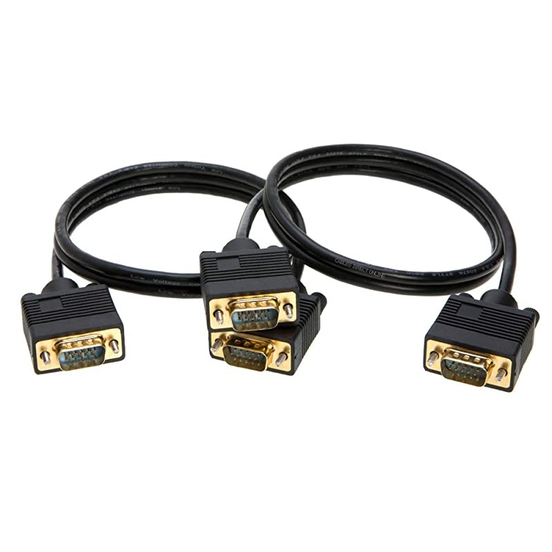 6FT SVGA Monitor Cable Male to Male 1080P Super VGA Display Cord for PC Projector Laptop TV
