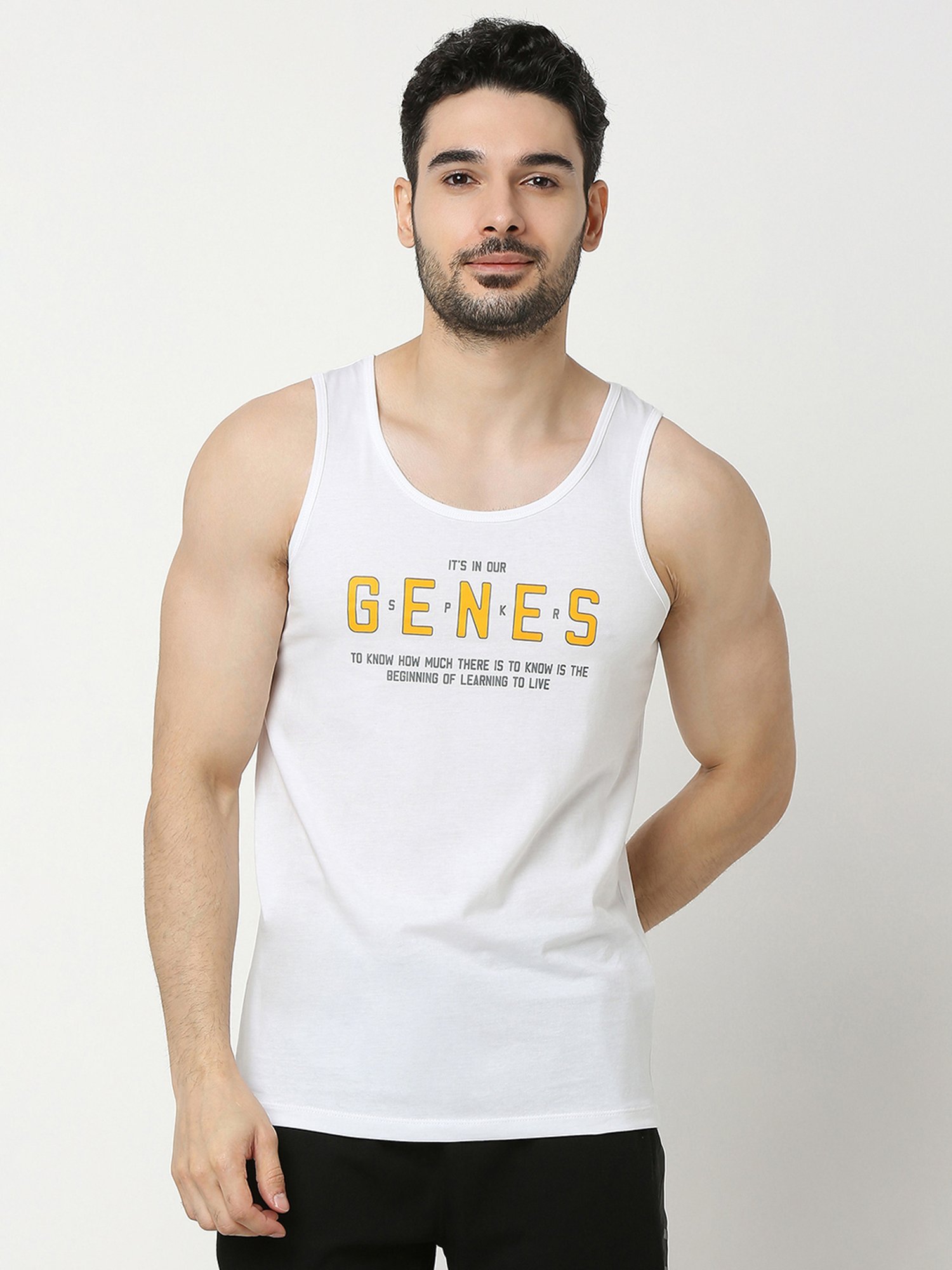 Cantabil Navy Blue Cotton Regular Fit Vest