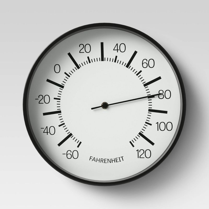 10" Round Dial Thermometer Black - Room Essentials™
