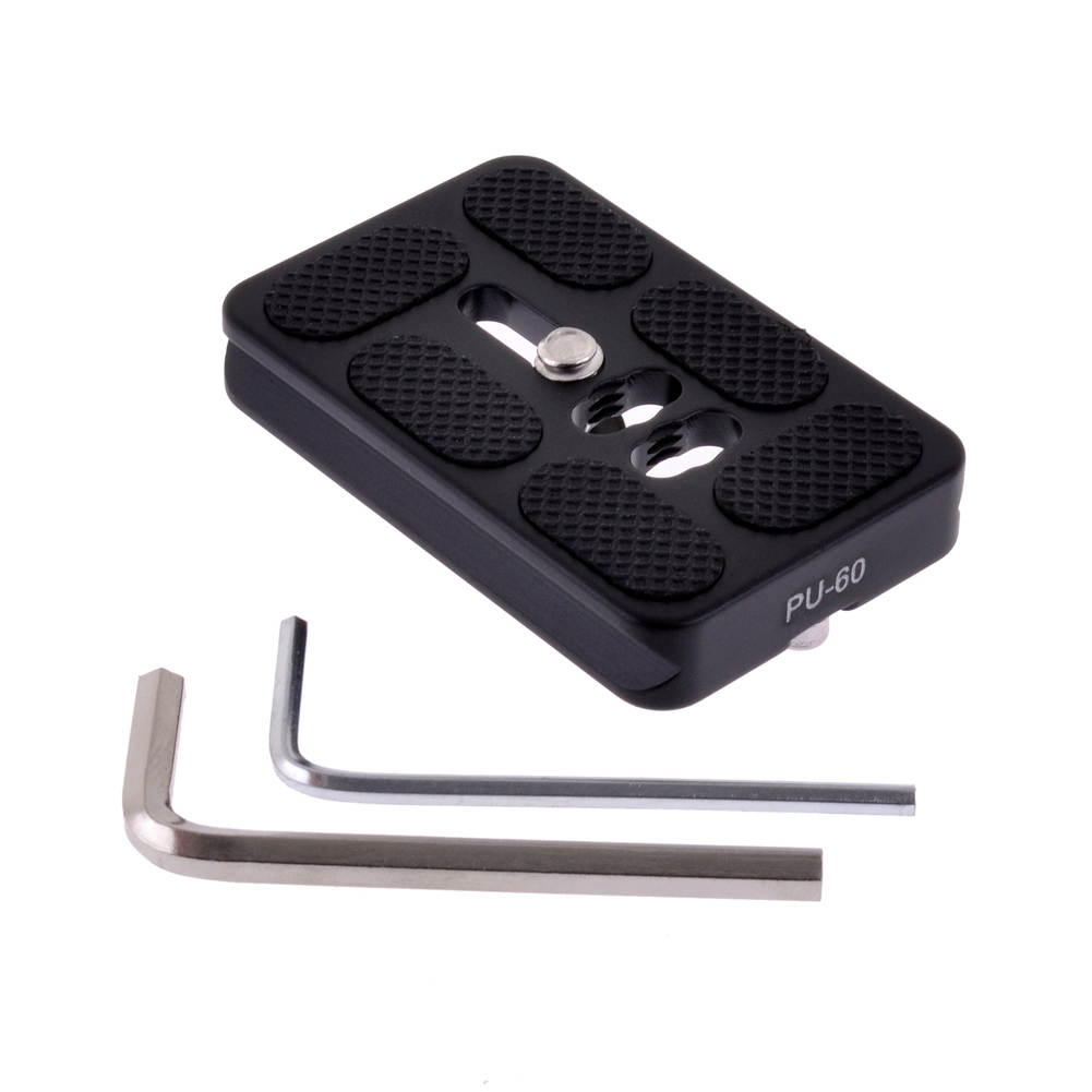 Neewer PU60 Universal Black Quick Release Plate for Tripod Ball Head Compatible with Arca, RRS, Manfrotto, Gitzo, Benro Clamps