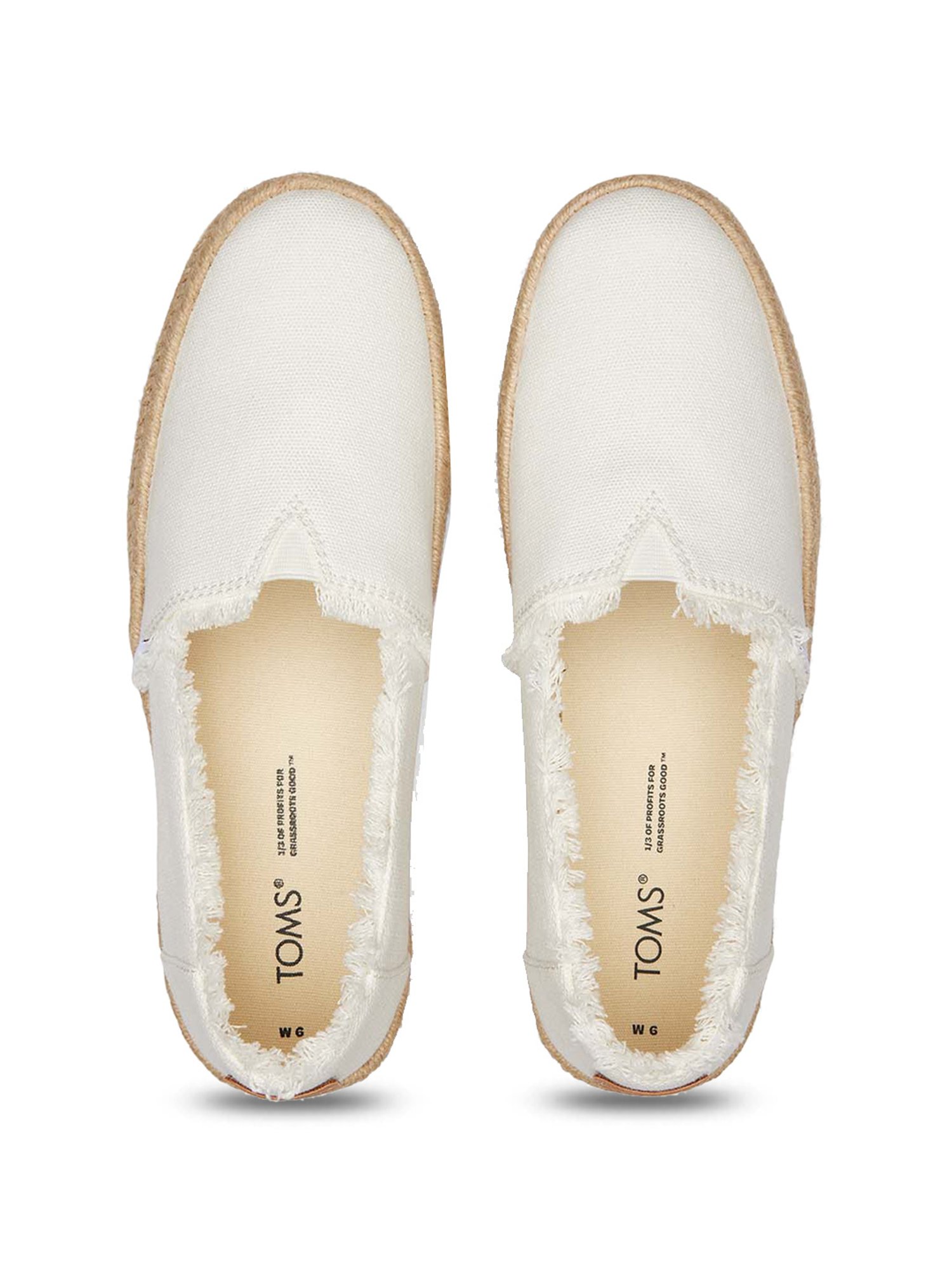 TOMS Valencia Rope Wrap Women's White Espadrille Shoes