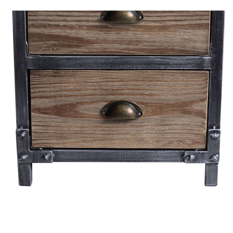 Mostar Industrial 3 Drawer End Table Gray/Pine Wood - Armen Living