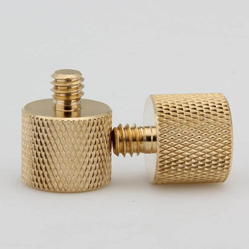 2 PiecesBrass 38quot16 Internal Thread to 14quot 20 External Thread Screw Adapter for Tripod Accessories Microphone Holder Camera Screw Adapter