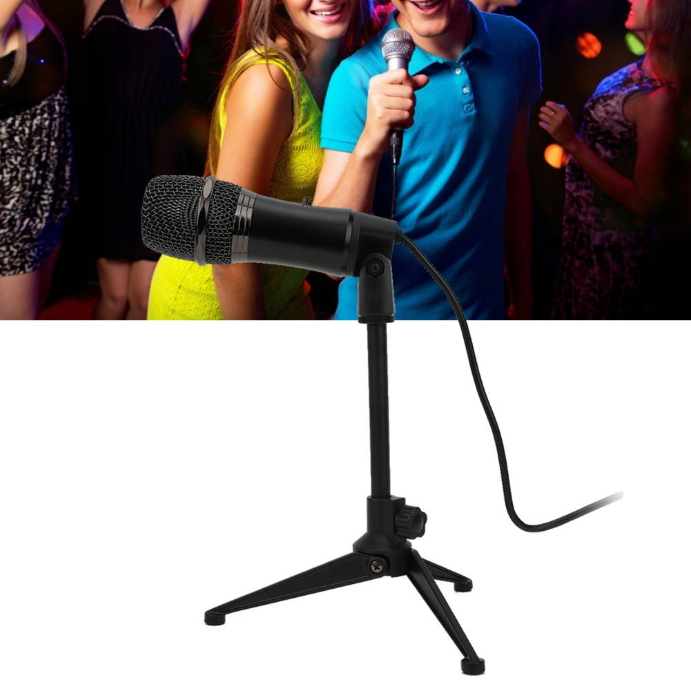 Professional Audio Condenser Microphone Mic Studio Sound Recording Tripod Stand Condenser Microphone Wired with Tripod Stand USB Cardioid Pickup for Live Singing