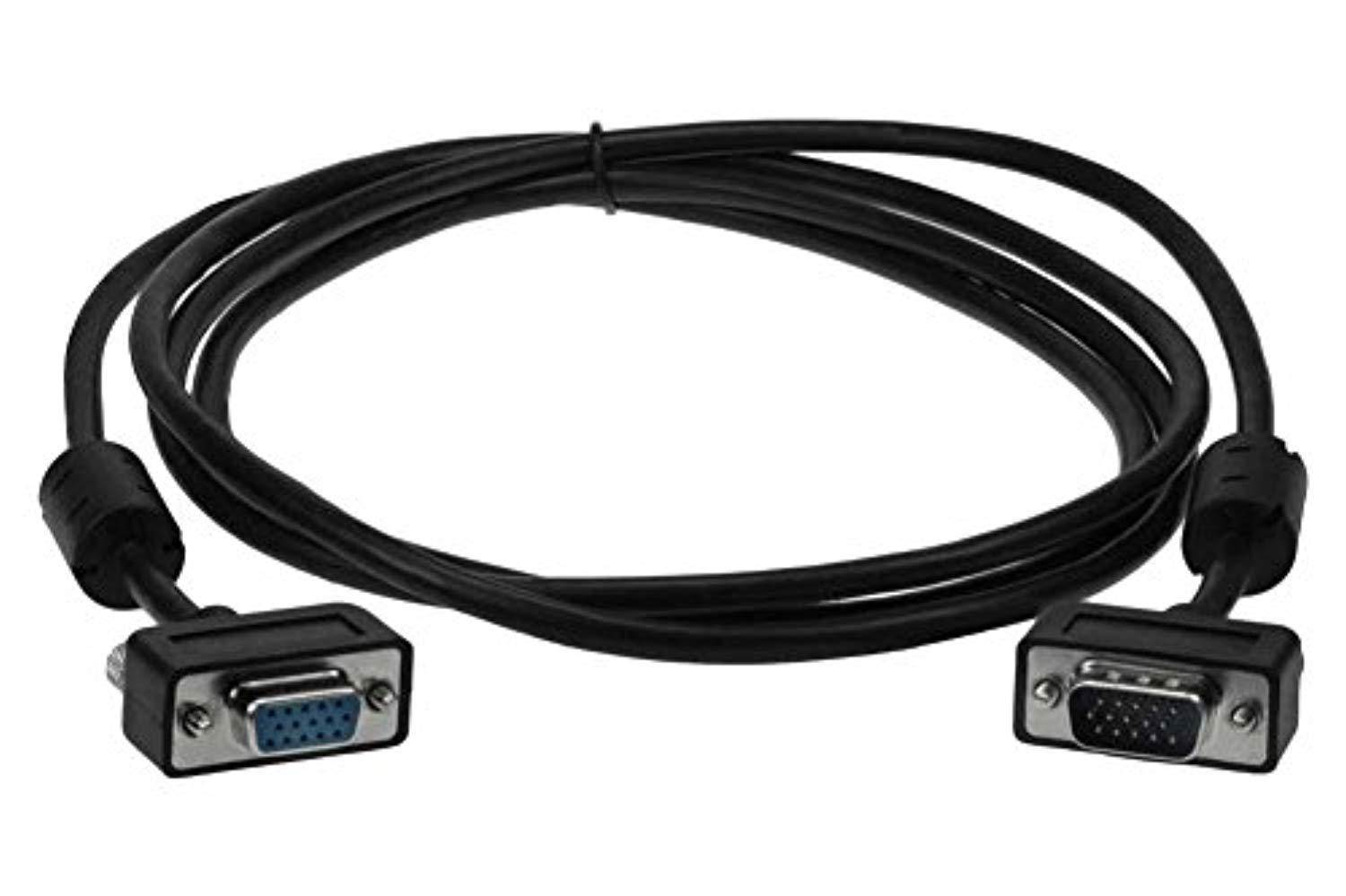 sf cable, 10ft ultra slim svga cable with ferrites hd15 m/f triple shielded