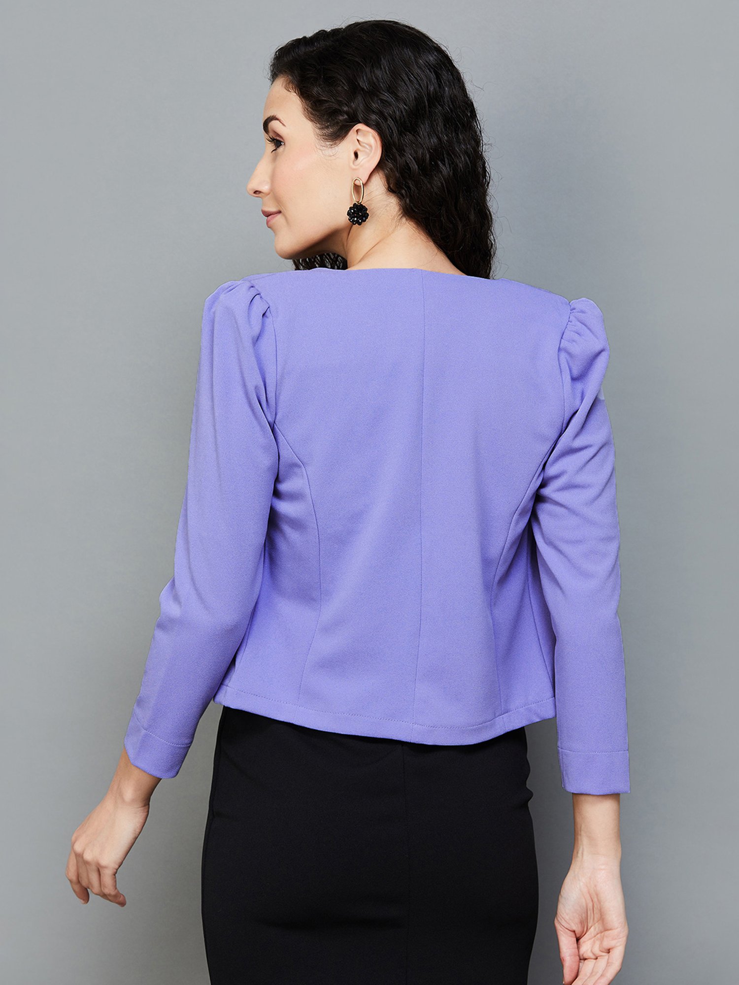 Code by Lifestyle Purple Round Neck Shrug