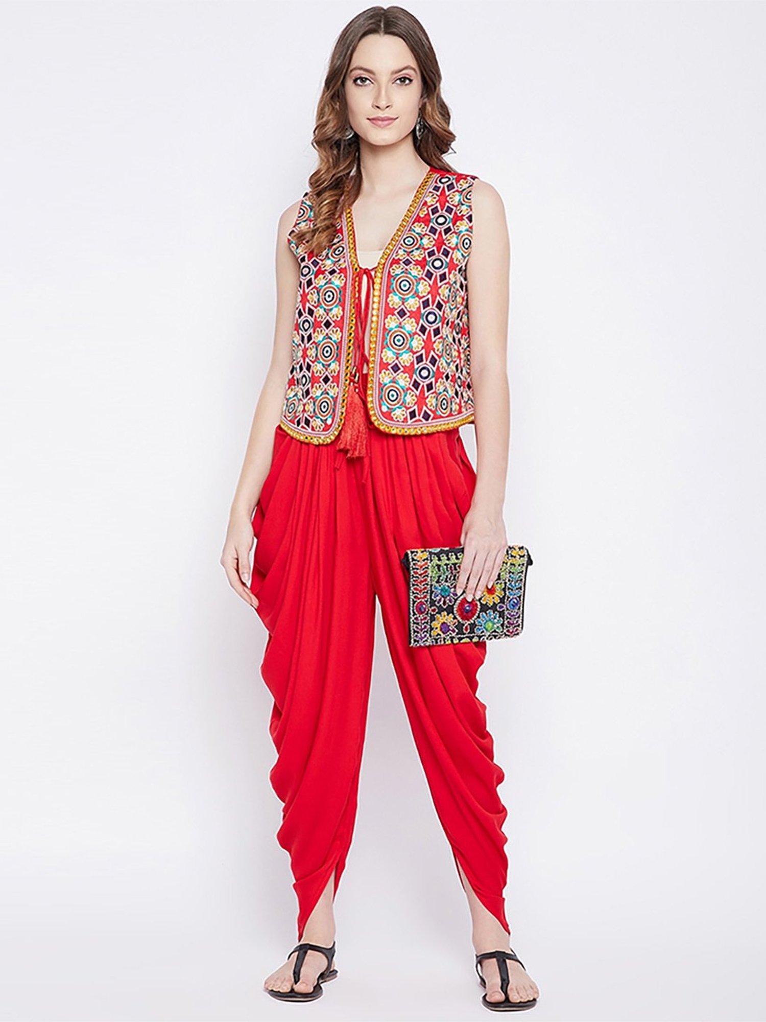 Castle Red Regular Fit Dhoti Pants