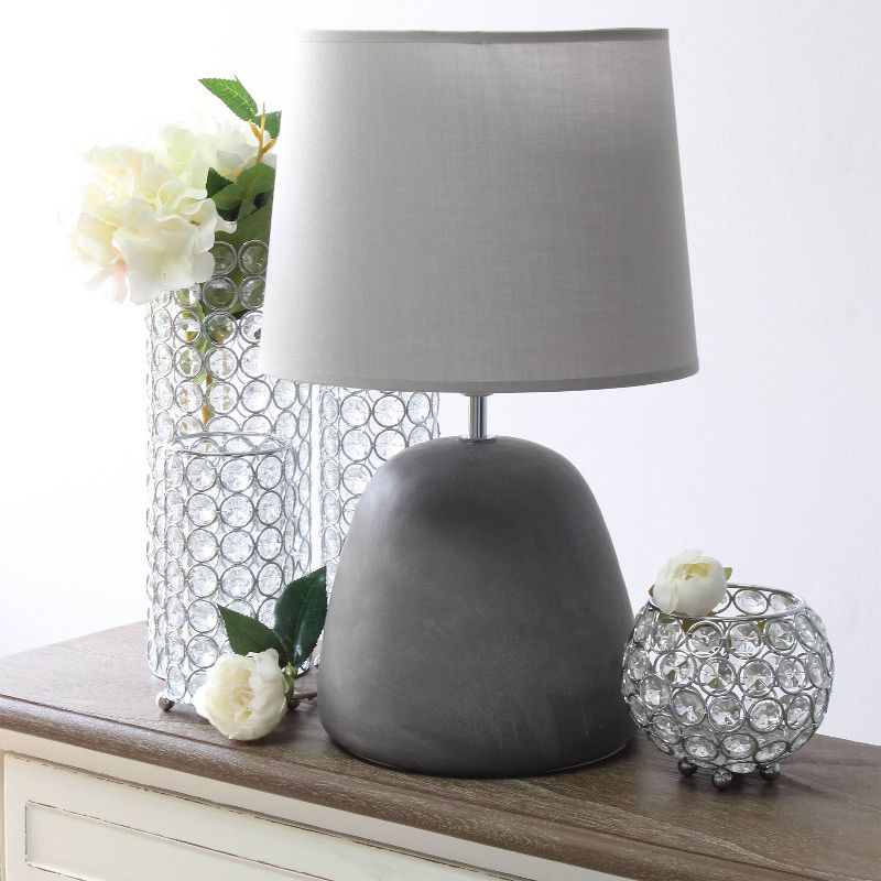 Round Concrete Table Lamp with Shade Gray - Simple Designs