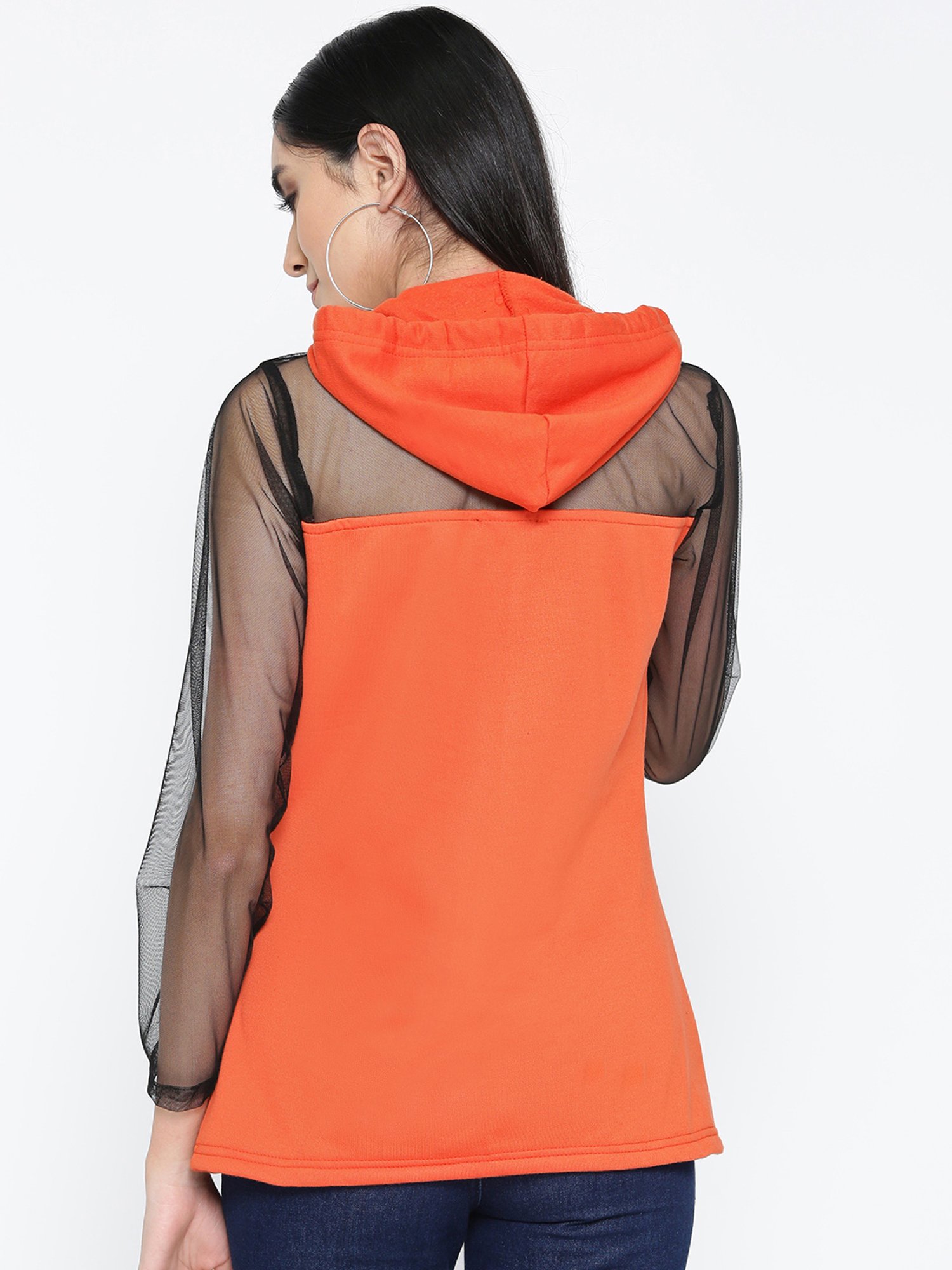 Belle Fille Orange Full Sleeves Sweatshirt