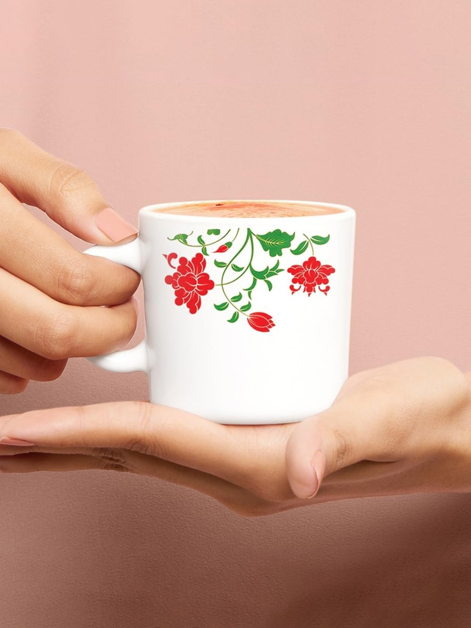 Larah by Borosil Multicolor Ceramic Tea & Coffee Mug - Set fo 6 180ml