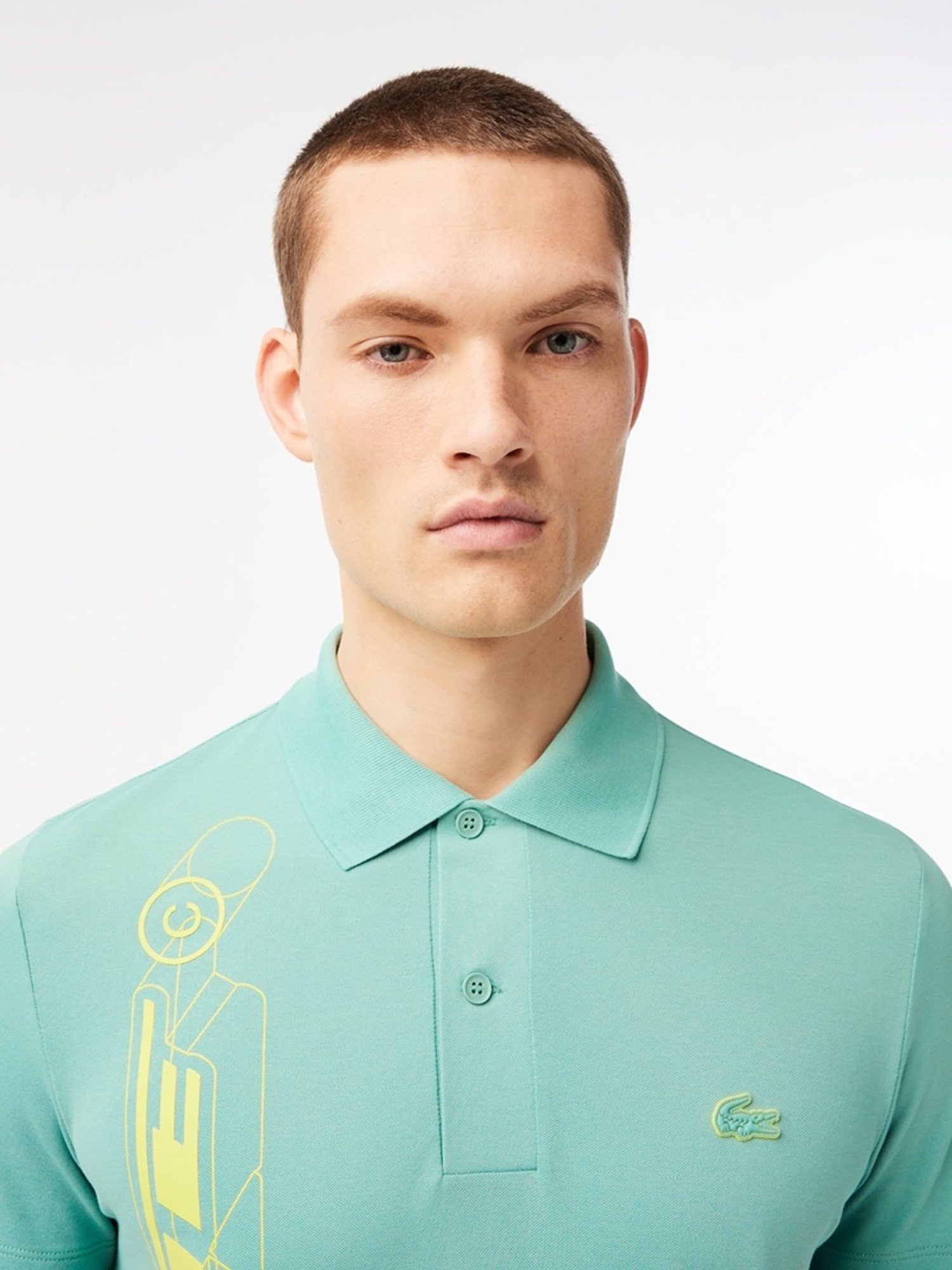 Lacoste Green Regular Fit Printed Polo T-Shirt