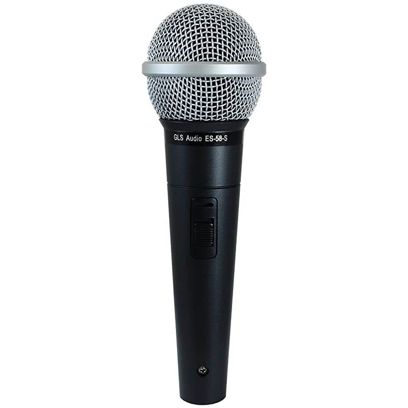 Vocal Microphone ES-58-S & Mic Clip - Professional Series ES58-S Dynamic Cardioid Mike Unidirectional (With On/Off Switch)