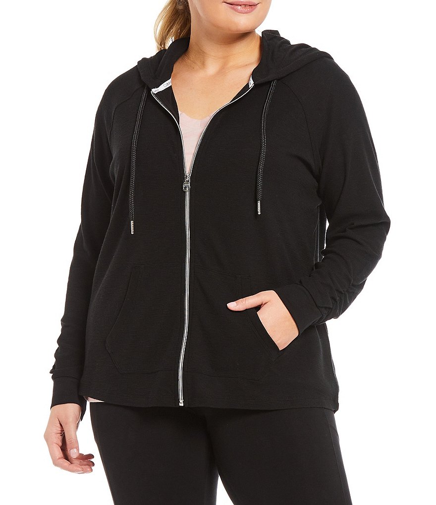 Ali Miles Plus Size Mixed Animal Print Open-Front Drop Needle Onion Skin Jacket