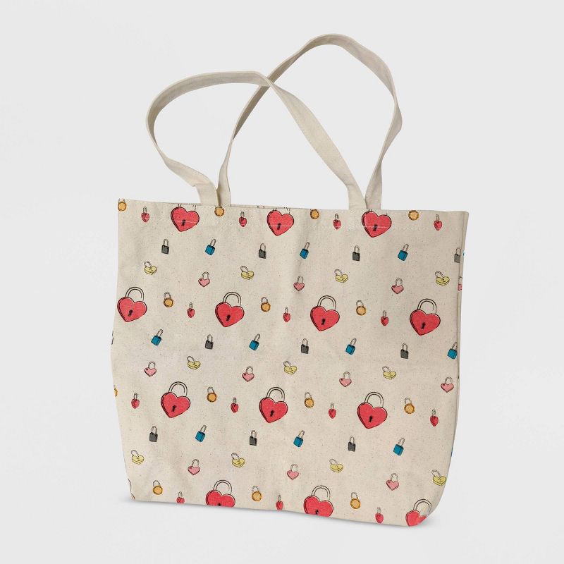 Women's Netflix To All The Boys 3 Locket Tote Bag - Ecru