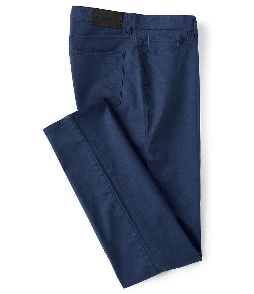 Michael Kors Slim-Fit Parker Stretch Flat Front Twill Pants