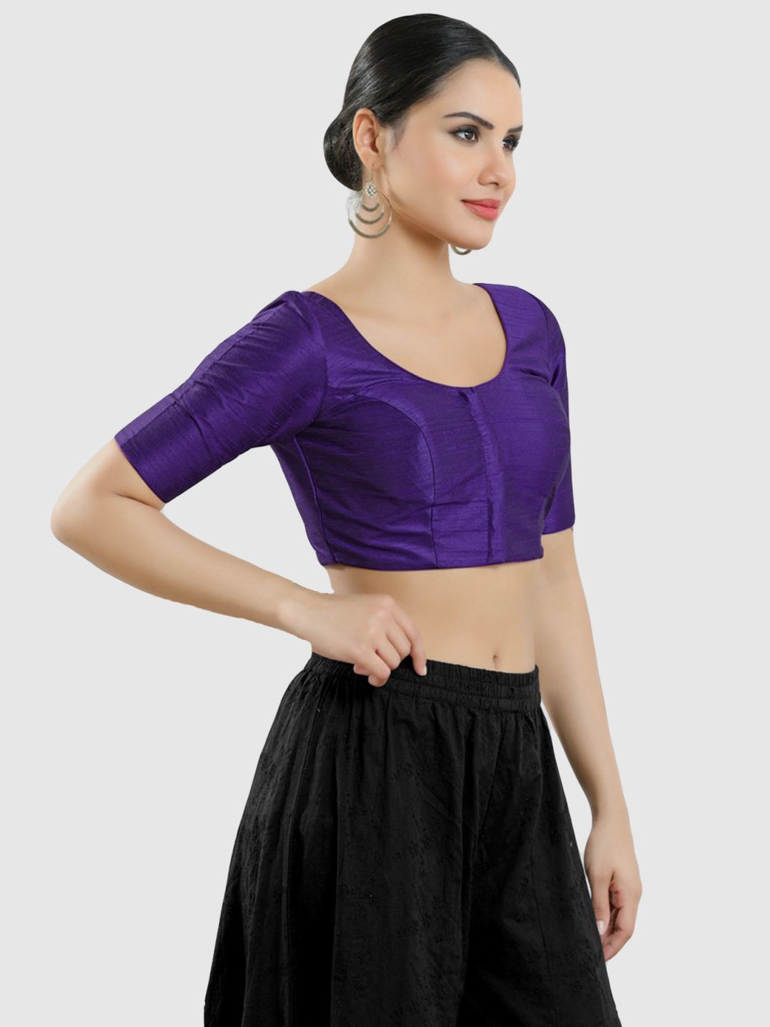 Salwar Studio Purple Plain Blouse