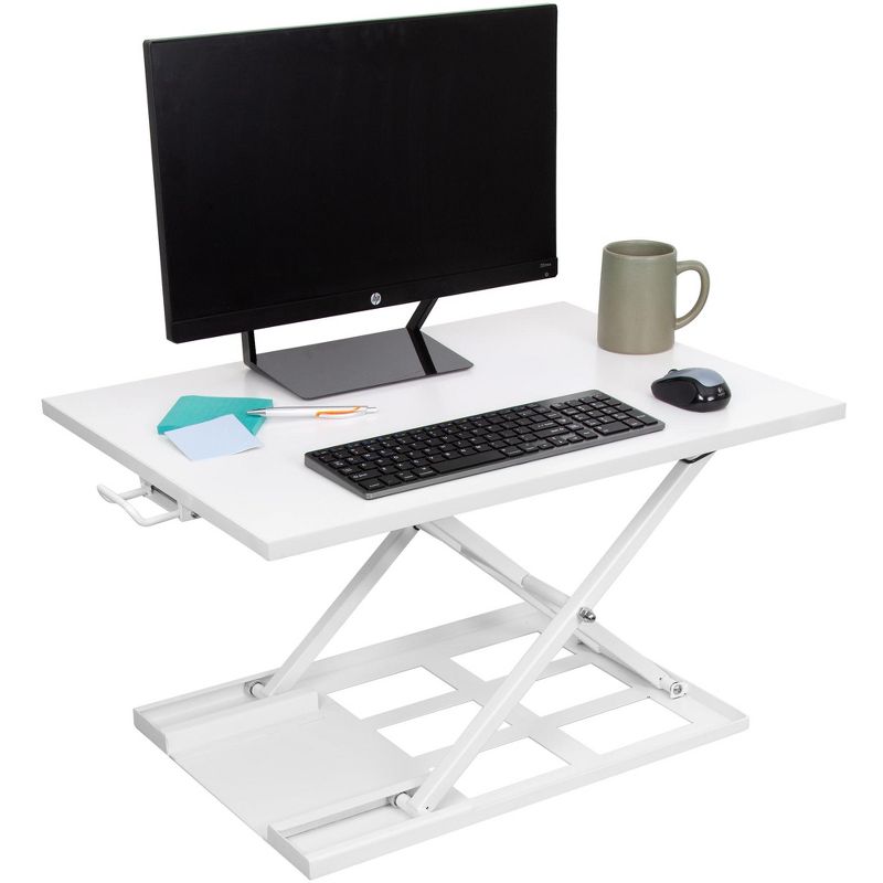 X-Elite Pro 28" Standing Desk Converter with Pneumatic Height-Adjustment - White - Stand Steady