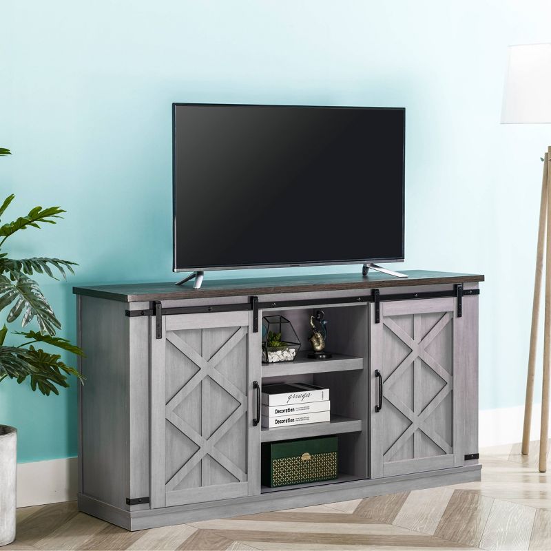 58" TV Stand For TVs up to 65" Gray - Home Essentials
