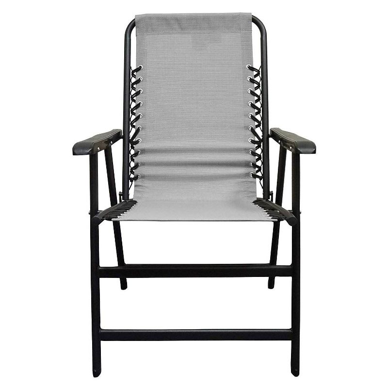 Caravan Canopy Infinity Suspension Steel Frame Patio Deck Folding Chair, Gray