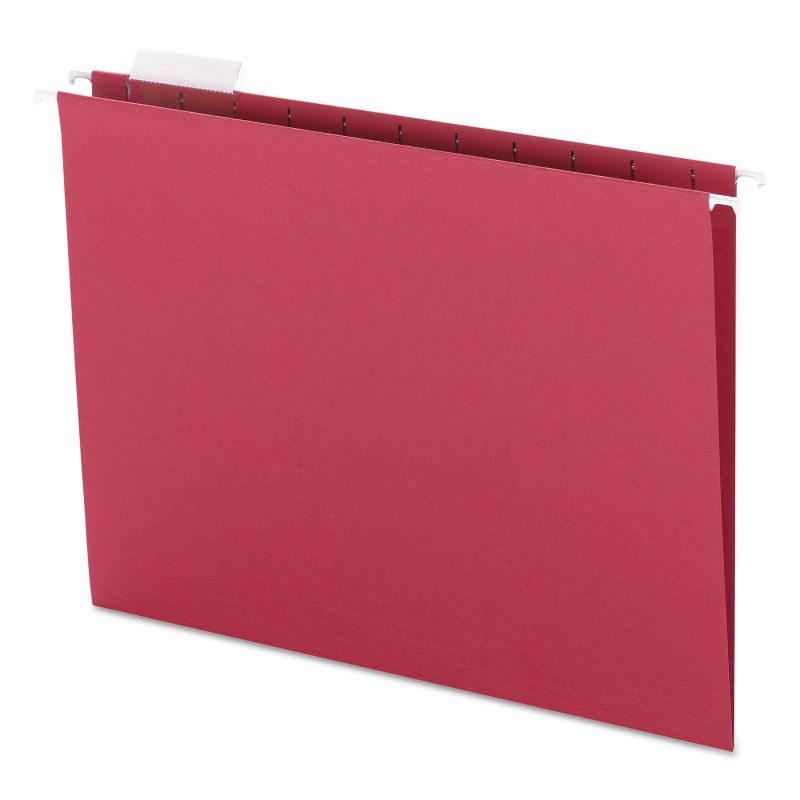Smead Hanging File Folders 1/5 Tab 11 Point Stock Letter Red 25/Box 64067