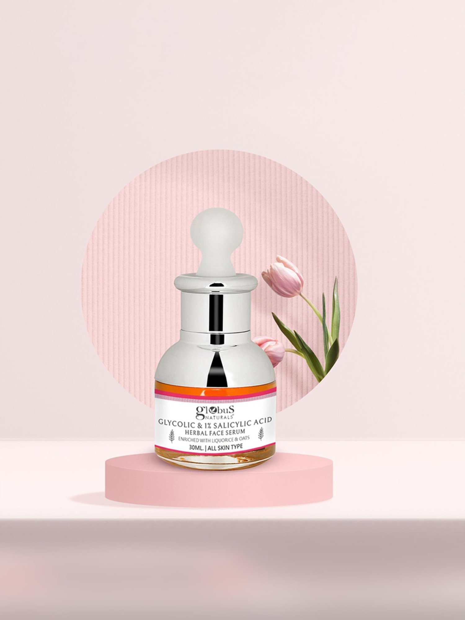 Globus Naturals Glycolic & 1% Salicylic Acid Herbal Face Serum - Pack of 3