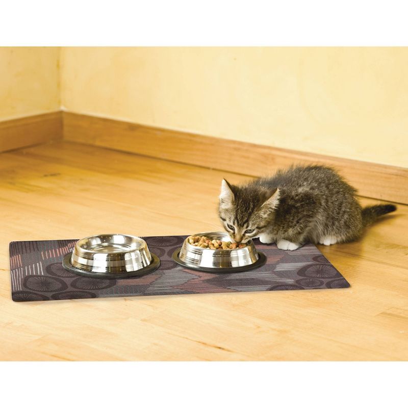 Drymate Dog and Cat Feeding Placemat - Abstract Lines Brown