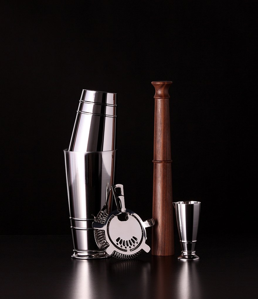 Southern Living Modern Stainless Steel Hammered Cocktail Shaker
