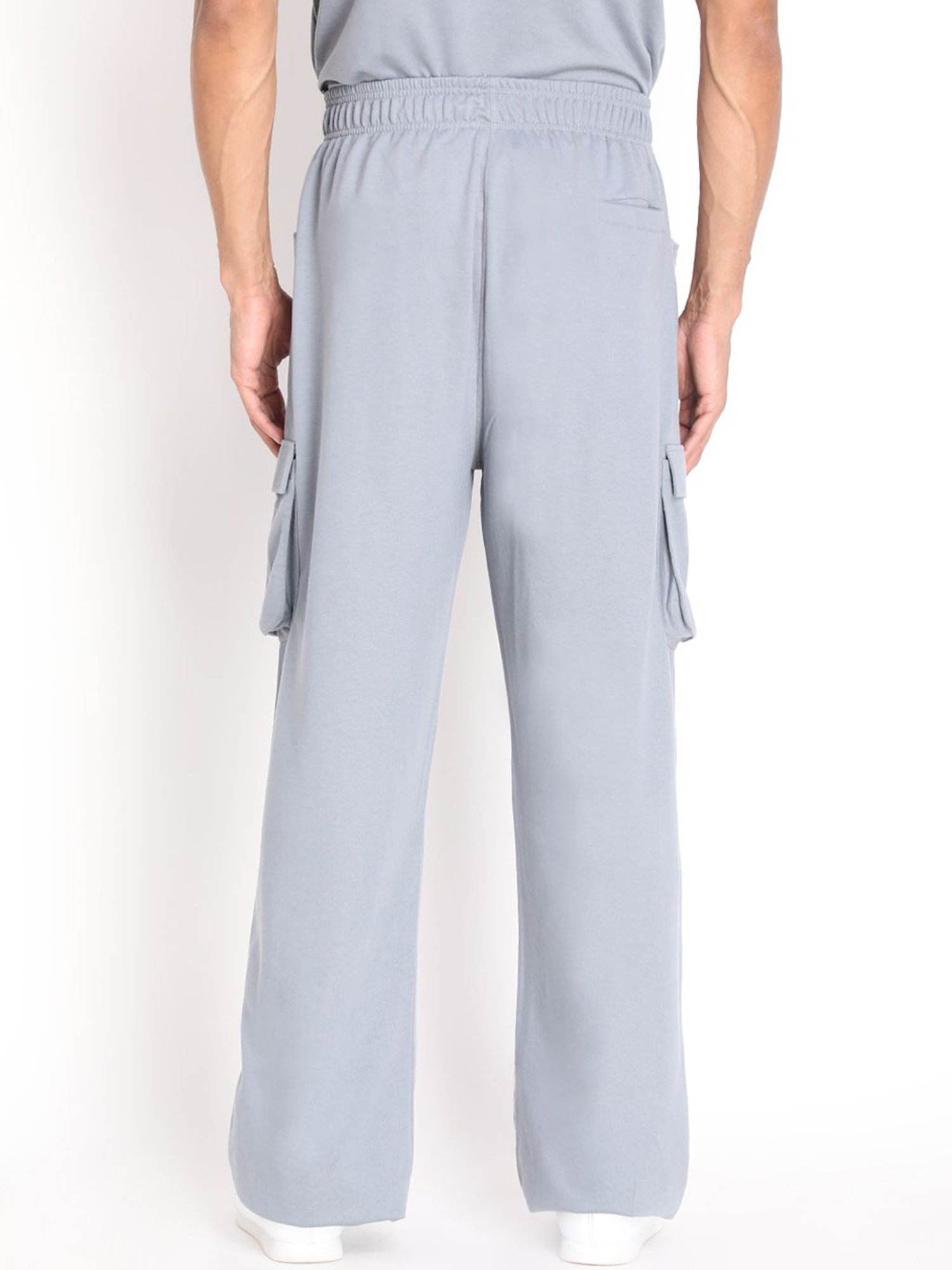 Chkokko Slate Grey Cotton Relaxed Fit Track Pants