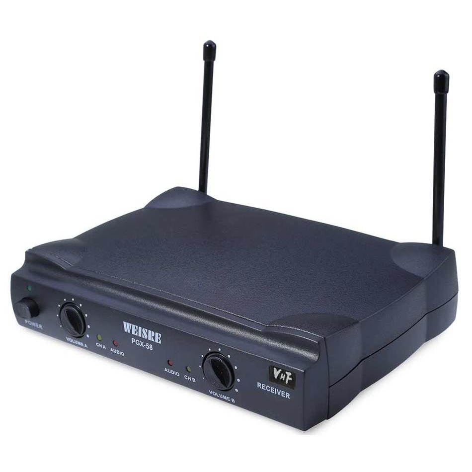 WEISRE PGX58 Omni Directional Wireless Microphone System Dual Mic for Karaoke Party KTV