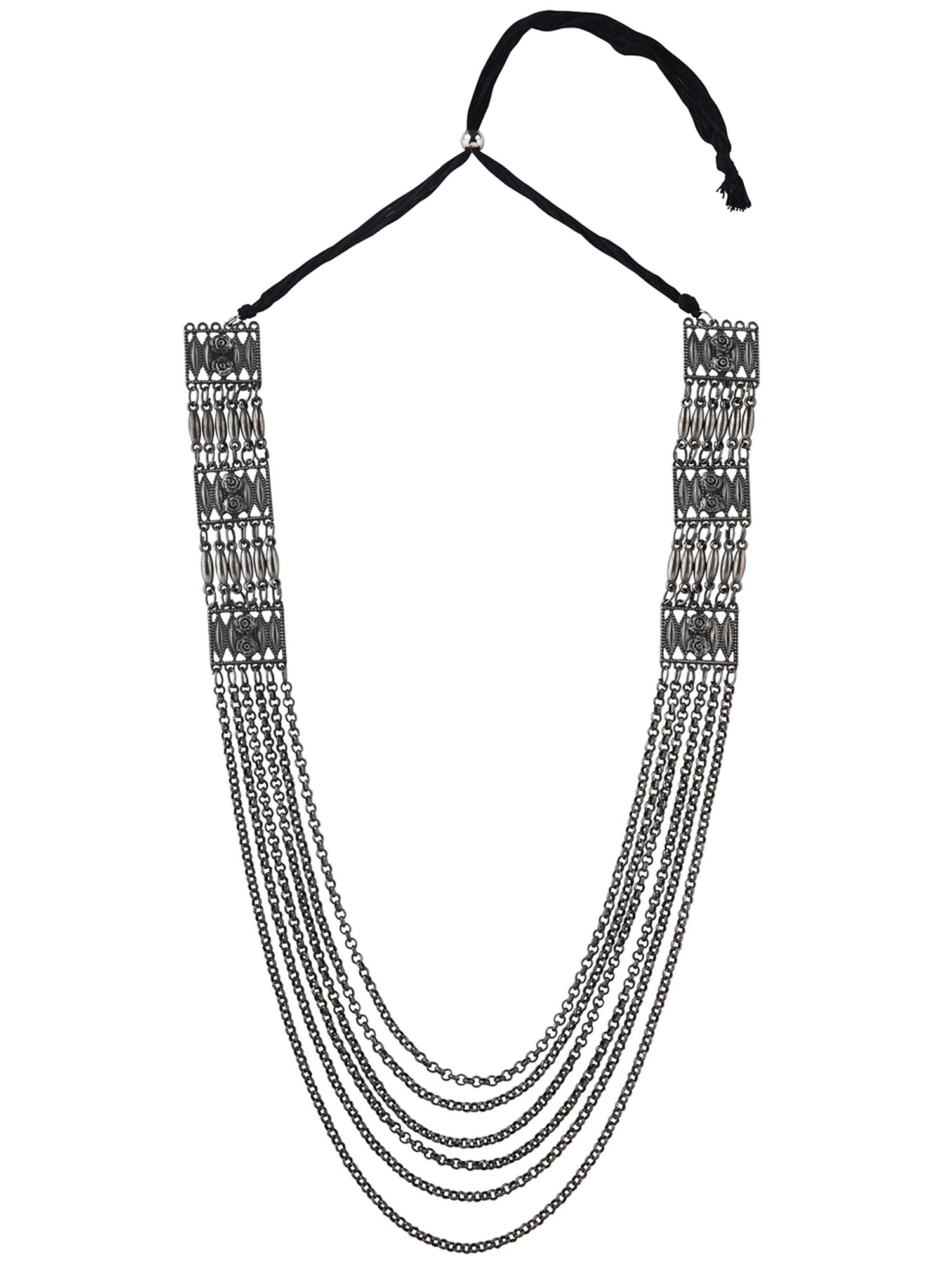 Teejh Ethnic Garul Silver Oxidized Necklaces for Women