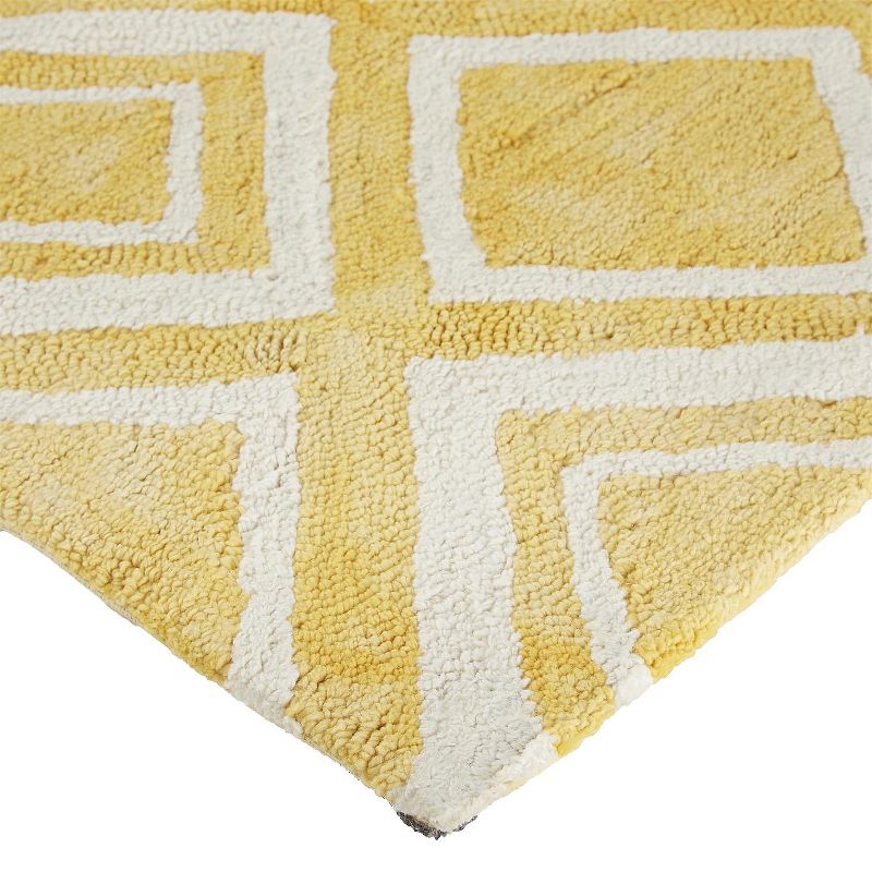 2'6"x8' Runner Hand Made Tufted Geometric Runner Yellow - Feizy